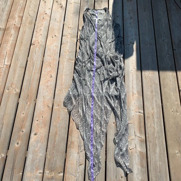 Robert Rodriguez Silk Sheer Snakeskin Print Layered Asymmetric Boho Midi Dress - Picture 15 of 15